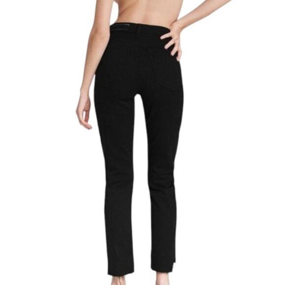 Rag & Bone Nina High-Rise Slim Cigarette Jeans Black Frayed Hem 24W NWT - Picture 3 of 13